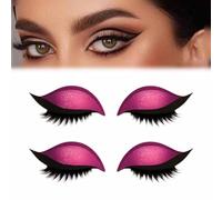 Lazy Eye Shadow Eyelash Patch, Lazy Eyeshadow Eyelash Patch,2-In-1 Lashes & Shadow Reusable Eye Makeup Stickers, Natural Eyes Fake Lashes For All Eyeshapes (2PCS-F)