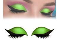Lazy Eye Shadow Eyelash Patch, Repairig Eye Shadow Eyelash Patch, Lazy Eyelashes Stickers, EyeShadow, Eyeliner, Double Eyelids, Waterproof Stain-Proof, Not Easy to Fall Off, Can be Cut (Green)