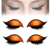 Lazy Eye Shadow Eyelash Patch, Reusable Eyeshadow and Lash Sticker, Colorful Eyeshadow Eyelashes Makeup Stickers, Natural & Waterproof, Makeup Stencils Sticker (D-2pair)