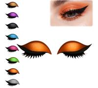 Lazy Eye Shadow Eyelash Patch,Self-Adhesive Reusable 2-in-1 Eye Makeup Stickers Kit with Eyelid Tape,Natural Eye Fake Lashes Eyeshadow,Lashes Strip,Eyeliner Stickers,Eyeshadow Tape for Women(Orange)