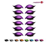 Lazy Eye Shadow Eyelash Patch, Superloveyou Self-Adhesive Eyeshadow and Lash Sticker, Reusable 3D Integrated Makeup Eyeshadow, Flexible Trimming, Waterproof and Sweat-Proof for All Eyeshapes(Purple-6p