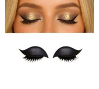 Lazy Eye Shadow Eyelash Patch,Under Eye Gel Patches,2 in 1 Lazy Eyelash Stickers,Colorful Eyeshadow and Lash Stickers for Natural Eye Makeup,Reusable Eye Fake Lashes for Women's Make Up (Black)