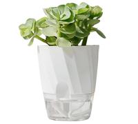 Lazy Flower Pot - 15cm Self Watering Planter, Indoor Wicking Pots, Modern Decorative Plant Container | House Plants Aloe Herbs African Violets Succulents for Home Office Garden Decor