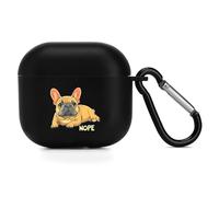 Lazy French Bulldog Headphone & Earphone Cases Compatible with Airpod 4 Scratch-Resistant PC Protective Cover with Keychain