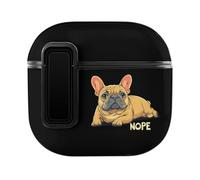 Lazy French Bulldog Headphone & Earphone Cases Compatible with Airpod 4 Scratch-Resistant PC Protective Cover with Secure Buckle
