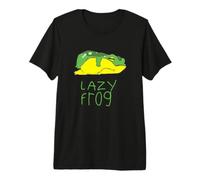 Lazy Frog that Sleeps On Its Side Funny Design Frog Premium T-Shirt