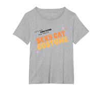 Lazy Funny Costume Lets Pretend This is a Sexy Cat Costume T-Shirt, Women's Plus, Heather Grey, 2X