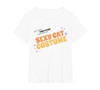 Lazy Funny Costume Lets Pretend This is a Sexy Cat Costume T-Shirt, Women's Plus, White, 6X
