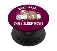 Lazy Girl Graduation Sloth Coquette Bow High School College PopSockets Adhesive PopGrip