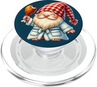 Lazy Grandpa Gnome In Bathrobe For Grilling Dad Funny Summer PopSockets PopGrip for MagSafe