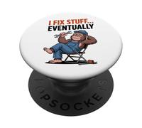 Lazy Greasemonkey Funny Gorilla Mechanic for Husband PopSockets Adhesive PopGrip