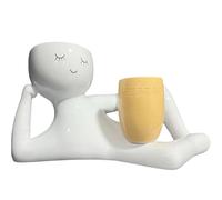 Lazy Guy Planter Pots for Indoor Plants,Lazy Guy Planter with Drainage,Funny Planters Smily Face Planter Pot for Indoor or Outdoor (Yellow)