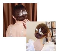 Lazy Hair Curler Bun Maker - Ins Style Elegant Lazy Hair Curler Pin for Women Girls, Magic Hair Bun Maker, Flower Butterfly Sparkling Crystal Hair Curler Band for DIY Hair Styling Accessories