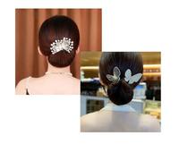 Lazy Hair Curler Bun Maker - Ins Style Elegant Lazy Hair Curler Pin for Women Girls, Magic Hair Bun Maker, Flower Butterfly Sparkling Crystal Hair Curler Band for DIY Hair Styling Accessories
