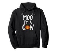 Lazy Halloween Costume Humor Moo I'm A Cow Jack O Lantern Pullover Hoodie