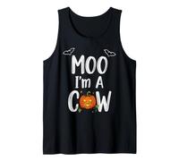 Lazy Halloween Costume Humor Moo I'm A Cow Jack O Lantern Tank Top