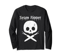 Lazy Halloween Costume Sewing Pirate Skull Seam Ripper Long Sleeve T-Shirt