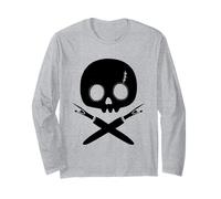 Lazy Halloween Costume Sewing Pirate Skull Seam Ripper Long Sleeve T-Shirt