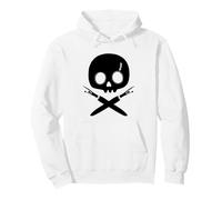 Lazy Halloween Costume Sewing Pirate Skull Seam Ripper Pullover Hoodie
