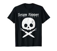 Lazy Halloween Costume Sewing Pirate Skull Seam Ripper T-Shirt