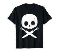 Lazy Halloween Costume Sewing Pirate Skull Seam Ripper T-Shirt