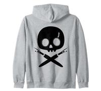 Lazy Halloween Costume Sewing Pirate Skull Seam Ripper Zip Hoodie