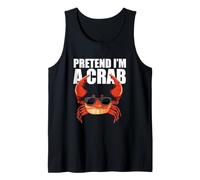 Lazy Halloween Saying Crab Lover Funny Pretend I'm A Crab Tank Top