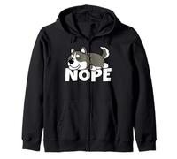 Lazy Husky Cute Dog Nope Zip Hoodie