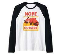 Lazy Introvert Nope It's Too Peopley Outside Fox Raglan Baseball Tee