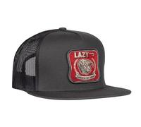 Lazy J Ranch America's Best Patch Classic Rope Trucker Hat- Adjustable Unisex Country Hats, Vintage Trucker Hat, Charcoal Grey Red, L