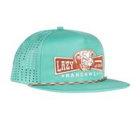Lazy J Ranch Diamond Banner Performance Rope Hat - Unisex Adjustable Trucker Hat, Teal, L
