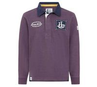 Lazy Jacks Boys Contrast Collar Rugby Shirt - Grape - 11-13 Years - Grape - 100% Cotton