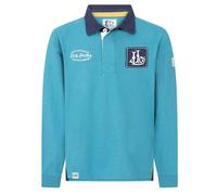 Lazy Jacks Boys Contrast Collar Rugby Shirt - Teal - Teal - 5-6 Years