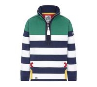 Lazy Jacks Boys Striped Half Zip Sweatshirt - Fern - Fern - 7-8 Years