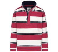Lazy Jacks Boy's Striped Pique Sweatshirt in Dark Pink | Size: 5-6 Years Lazy Jacks Dark Pink 5-6 Years