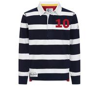 Lazy Jacks Boys Striped Rugby Shirt - Marine / Rouge - Marine/Rouge - 3-4 Years