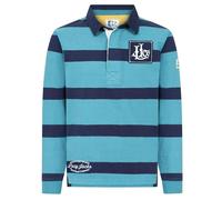 Lazy Jacks Boys Striped Rugby Shirt - Teal - Teal - 1-2 Years