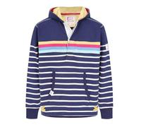 Lazy Jacks Girl's Contrast Striped Hoodie in Navy | Size: 5-6 Years Lazy Jacks Navy 5-6 Years