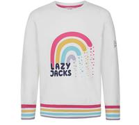 Lazy Jacks Girl's Rainbow Sweatshirt in White | Size: 5-6 Years Lazy Jacks White 5-6 Years