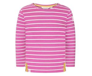 Lazy Jacks Girls Striped Breton Long-Sleeved T-Shirt - Raspberry - Raspberry - 11-13 Years - 100% Brushed Cotton