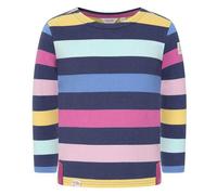 Lazy Jacks Girls Striped Breton Long-Sleeved T-Shirt - Twilight - Twilight - 7-8 Years - 100% Brushed Cotton