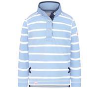 Lazy Jacks Girl's Striped Pique Sweatshirt in Baby Blue | Size: 5-6 Years Lazy Jacks Baby Blue 5-6 Years