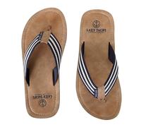 Lazy Jacks Men's Contrast Striped Flip Flops in Brown | Size: 2 Lazy Jacks Brown 2