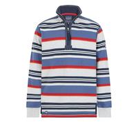 Lazy Jacks Mens Striped Quarter Zip Sweatshirt - Grey Marl - Grey Marl - S