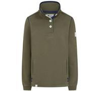 Lazy Jacks Women's Button Neck Sweatshirt - Khaki Green - 10 UK - Khaki Green - 100% Cotton