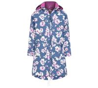 Lazy Jacks Women's Floral Long Length Waterproof Jacket - Blue / Pink / White - Blue/Pink/White - XXL