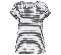 Lazy Jacks Womens/Ladies Striped Rolled Sleeves T-Shirt - White - White - M - 100% Cotton