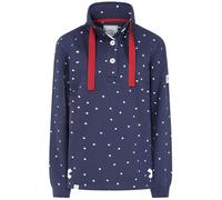 Lazy Jacks Women's Polka Dot Button Neck Sweatshirt - Twilight Blue - Twilight Blue - S