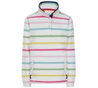 Lazy Jacks Women's Striped Button Neck Sweatshirt - Brights - L - Brights - 100% Cotton