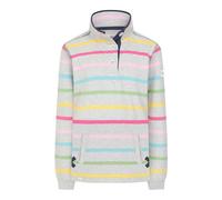 Lazy Jacks Women's Striped Button Neck Winter Sweatshirt - Multicoloured - Multicoloured - 14 UK